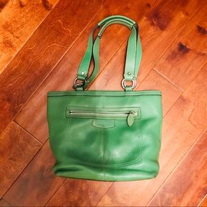 Coach leather green handbag
